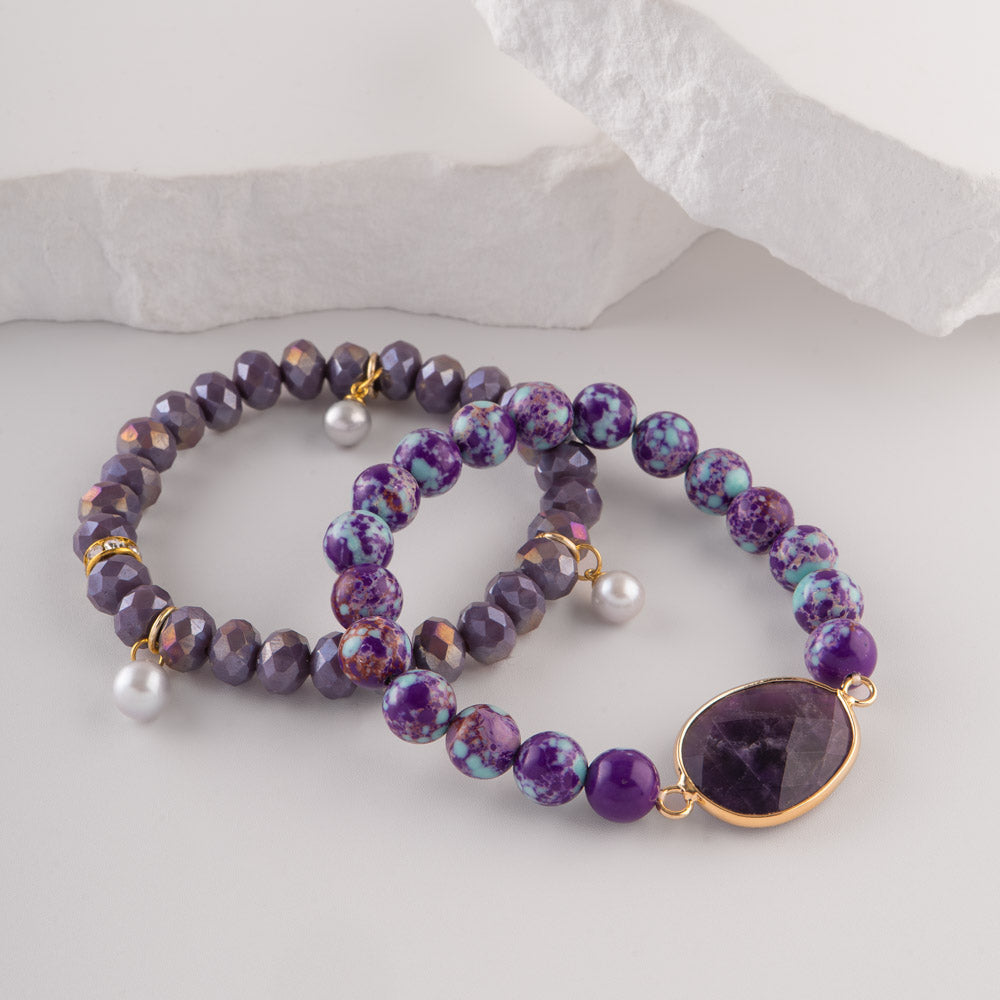 VIP Amethyst Orbit Beaded Bracelet